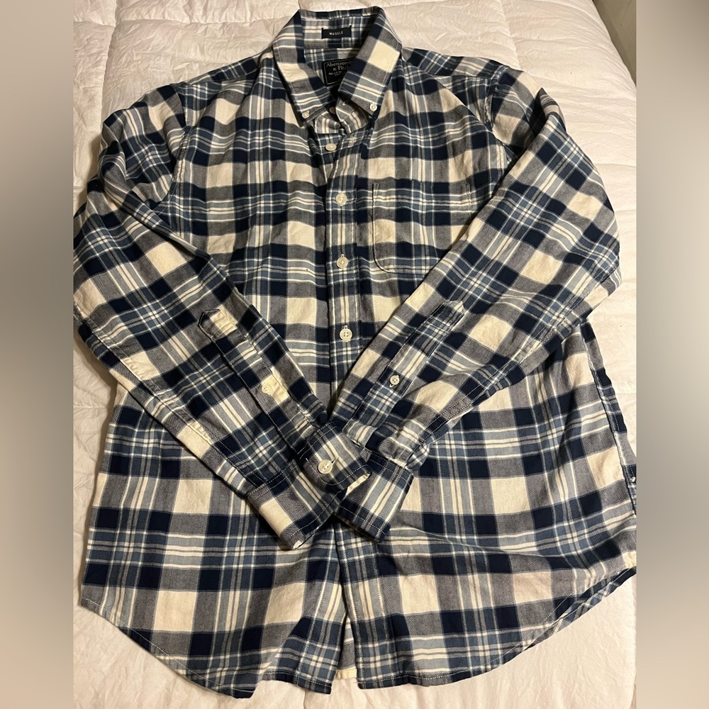 Abercrombie & Fitch Men's‎ Small Muscle Long Sleeve Plaid Flannel Shirt